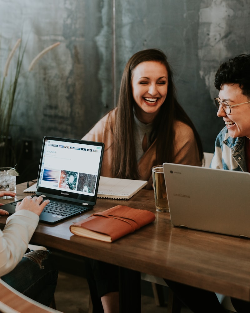 Team collaborating in a modern office